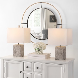 SAFAVIEH Lighting Jaxon 21-inch Ceramic LED Table Lamp (Set of 2) - 12" W x 12" L x 21" H