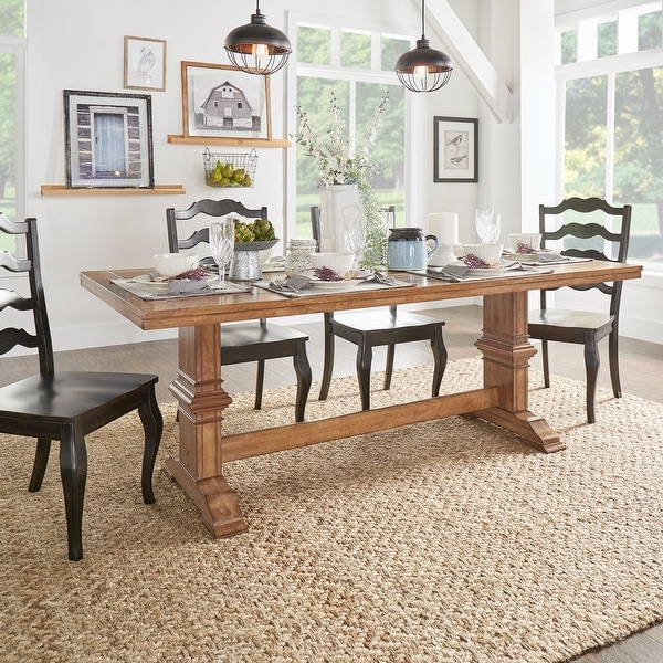 Eleanor Two-tone Solid Wood Top Dining Table by iNSPIRE Q Classic