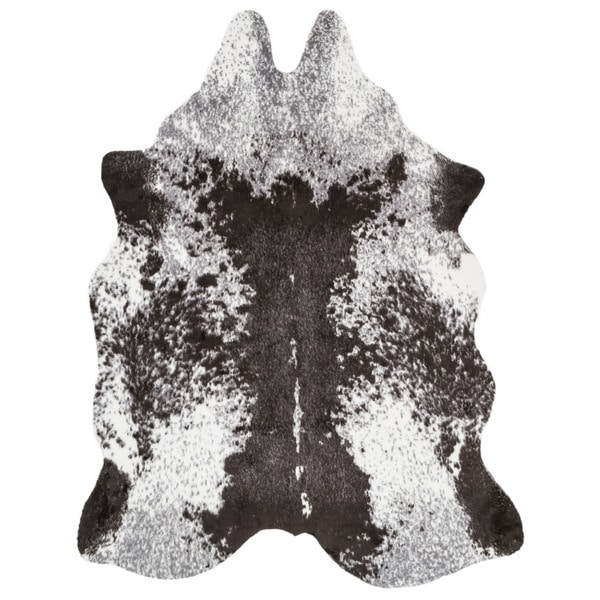 Alexander Home Charcoal Faux Cowhide Area Rug