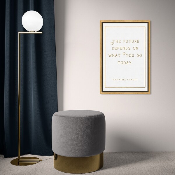 Oliver Gal 'What You Do Today Gold' Typography and Quotes Wall Art Framed Canvas Print Motivational - Gold, White