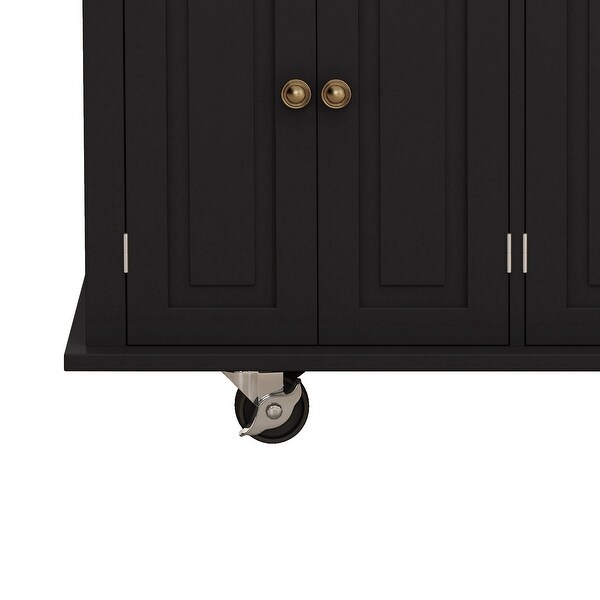 Kitchen Island Cart with Two Storage Cabinets