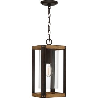 Quoizel Marion Square Rustic Black and Clear Outdoor Hanging Light