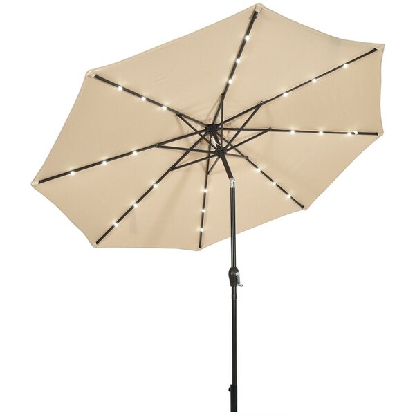 10 Ft Solar LED Lighted Patio Market Umbrella