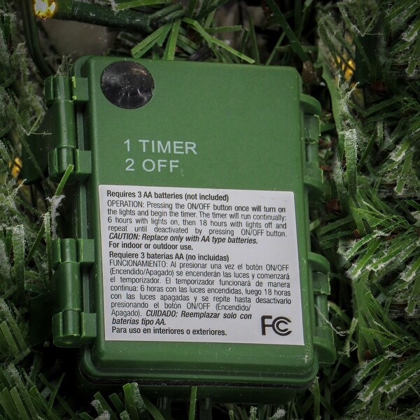 36" Frosted Colonial Mantle Swag with LED Lights - Green - 3 ft