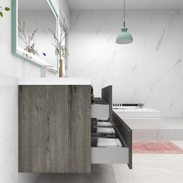 Selina 60" Wall Mounted Vanity with Double Sink