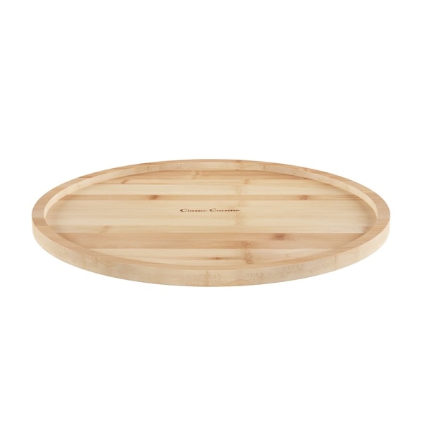 Lazy Susan- All-Natural Bamboo Round Tier Turntable Kitchen, Pantry and Vanity Organizer and Display by Classic Cuisine