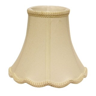 Cloth & Wire Egg Color Scallop Bell Softback Fabric Lampshade with Washer Fitter for Table Lamps