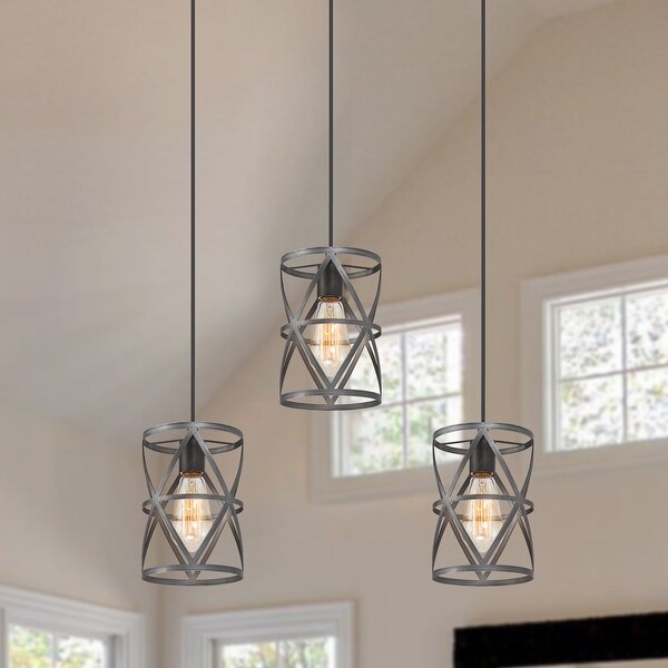Modern Industrial 1-Light Drum Clynder Cage Island Bar Mini Pendant Lights - D6" x H8"