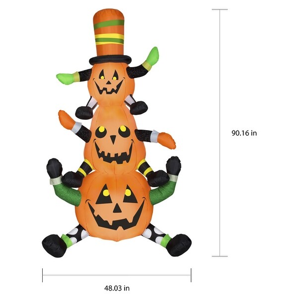 Gemmy Airblown Inflatables Animated Whimsy Pumpkin Stack