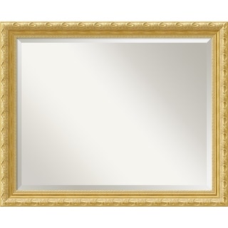 Beveled Wood Wall Mirror, Versailles Gold - 32 x 26 in