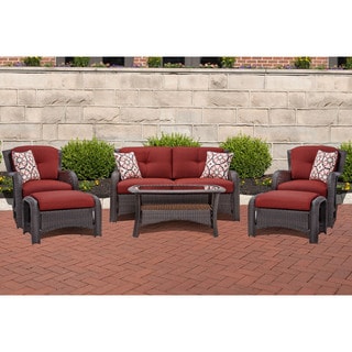 Cambridge Corolla Red Metal 6-piece Lounge Set