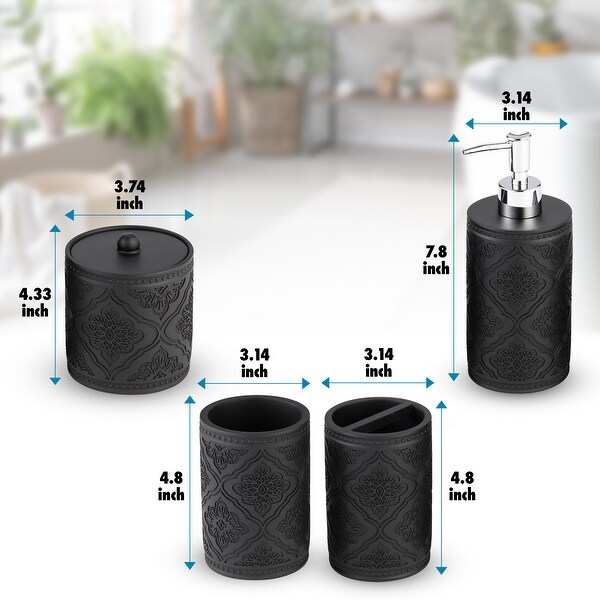 Kralix 4pc Arabesque Resin Bath Accessory Set