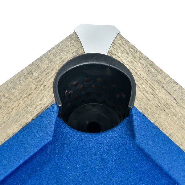 Newport 7-ft Pool Table Combo Set with Benches - Rustic Gray Finish