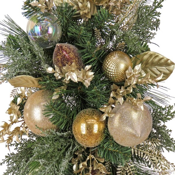 HGTV Home Collection Champagne Wishes Mantel Swag, Gold, 60in