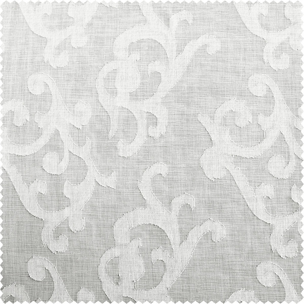 Exclusive Fabrics Paris Scroll Patterned Faux Linen Sheer Curtain (1 Panel)