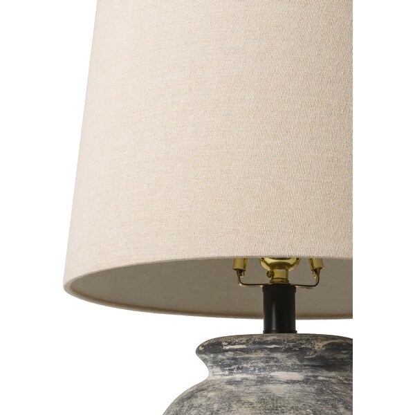 Preshea Distressed Ceramic Rustic Table Lamp - 21"H x 13"W x 13"D