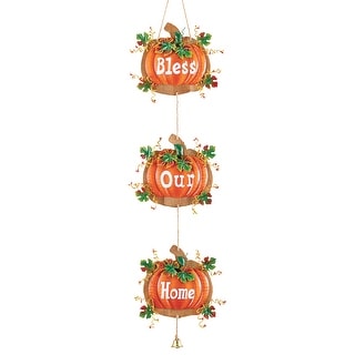 Bless Our Home Autumn Pumpkins Front Door Decor - 10.700 x 10.500 x 4.900