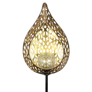 Exhart Solar Metal Filigree Full Flame Torch Garden Stake, 6.5 by 35.5 Inches