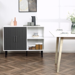 HOMCOM Buffet Cabinet, Storage Sideboard with Adjustable Shelf, Free Standing 2-Door Kitchen Cupboard, Hallway, Grey