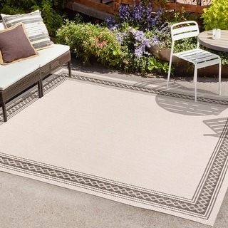 JONATHAN Y Havana Classic Diamond Border Indoor/Outdoor Area Rug