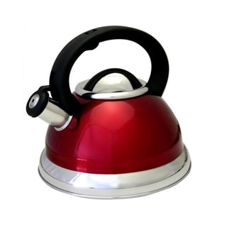 Alpine Red Heavy-gauge 18/10 Stainless Steel 3-quart Whistling Tea Kettle
