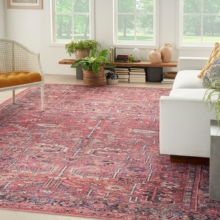 57 Grand by Nicole Curtis Machine Washable Vintage Persian Floral Area Rug
