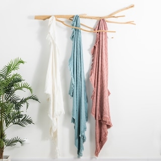 Glitzhome Warm Lightweight Cotton Woven Throw
