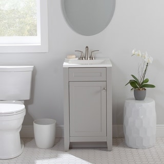 Spring Mill Cabinets 18" Wyre 1-Door Bathroom Vanity With White Sink Top
