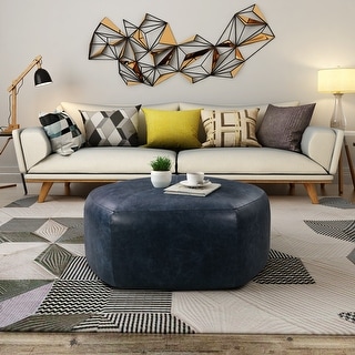 Poly and Bark Porto Italian Tanned Leather Ottoman