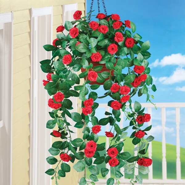 Artificial Cascading Rose Blossom Bushes - 18.000 x 11.000 x 4.000