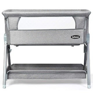 Adjustable Baby Bedside Crib with Large Storage - 22" x 32" x 37" ( L x W x H )