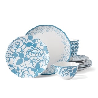 Butterfly Meadow Cottage 12-Piece Dinnerware Set, Cornflower