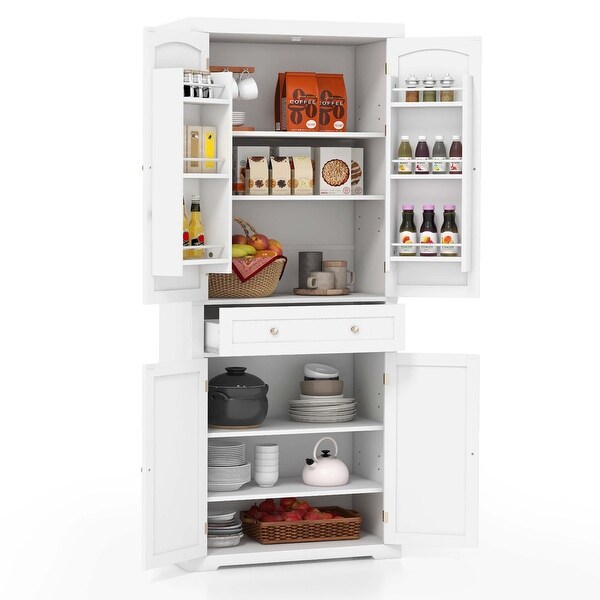 Costway 72'' Freestanding Kitchen Pantry Cabinet 4 Doors Storage - See Details