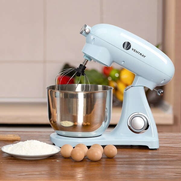 VENTRAY Stand Mixer Electric Food Mixer with Attachment Hub 6-Speed Tilt-Head Food Processor Machine � Sky Blue