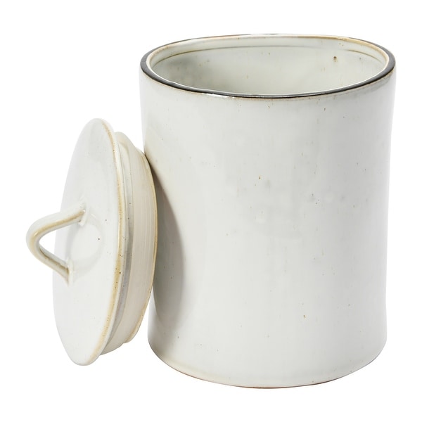 Stoneware Food Storage Container with Reactive Glaze