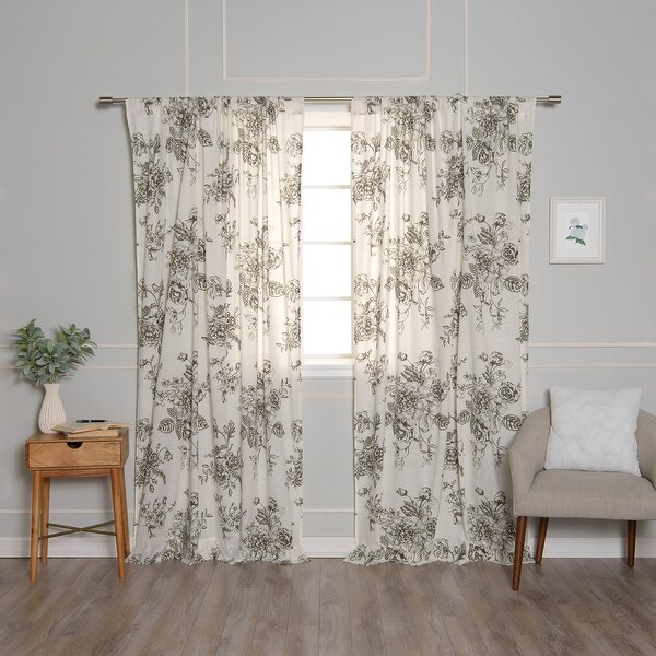 Aurora Home Rose & Wildflower Cotton Curtains - 84