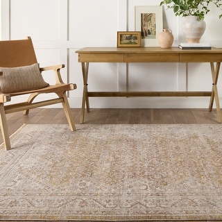 Harriet Medallion Gold/ Light Gray Area Rug