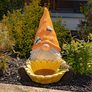 Magnesium Garden Gnome Sitting with Giant Flower