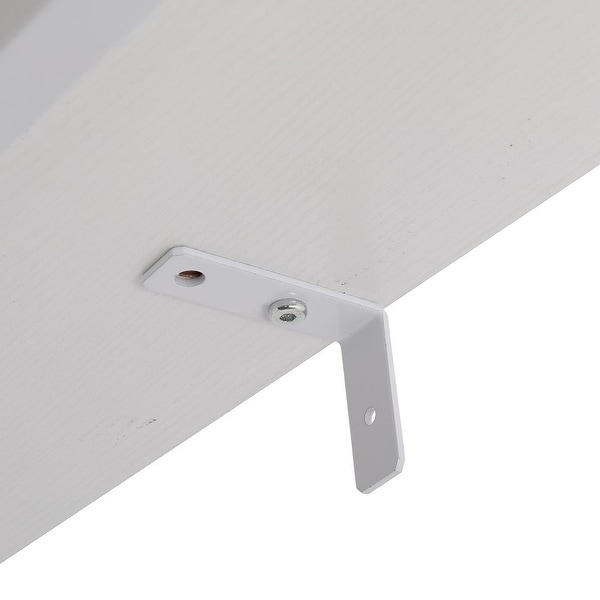 5-Shelf Wood Ladder Bookcase with Metal Frame Wall Mount Book Shelf