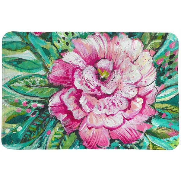 Pink Peonies Memory Foam Rug