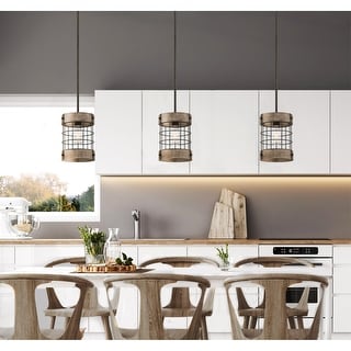 Westinghouse Lighting Langston One-Light Oil Rubbed Bronze and Vintage Pine Indoor Pendant