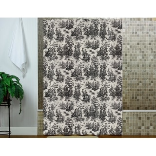 Plymouth black and white French country shower curtain