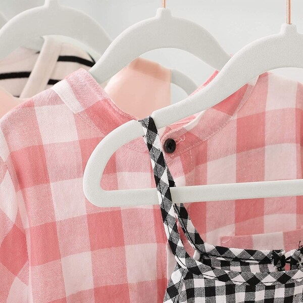 Baby Hangers Pack of 50, Children’s Hangers for Closet, Premium Velvet Hangers for Nursery, Non-Slip Hangers, Light Pink