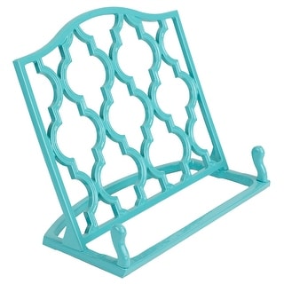 Home Basics Cast Iron Moroccan Lattice Cookbook Stand, 10.5x5.5x9 Inches