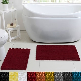 Sweet Home Collection 2-piece Butter Chenille Bath Rug Set