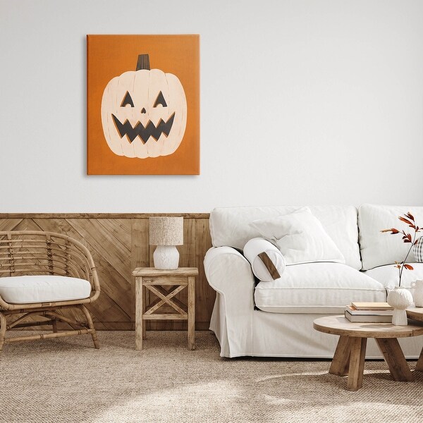Stupell Happy Jack-o-Lantern Halloween Pumpkin Canvas Wall Art, Design by Loni Harris