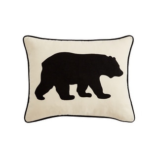 Eddie Bauer Bear Cotton Beige Throw Pillow Cover