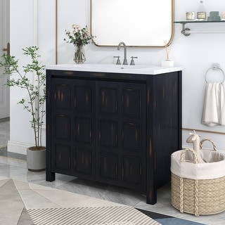 36" Bathroom Vanity with Sink Combo, Modern Small Single Bathroom Cabinet Set, Bathroom Vanity Organizer Bathroom Dresser