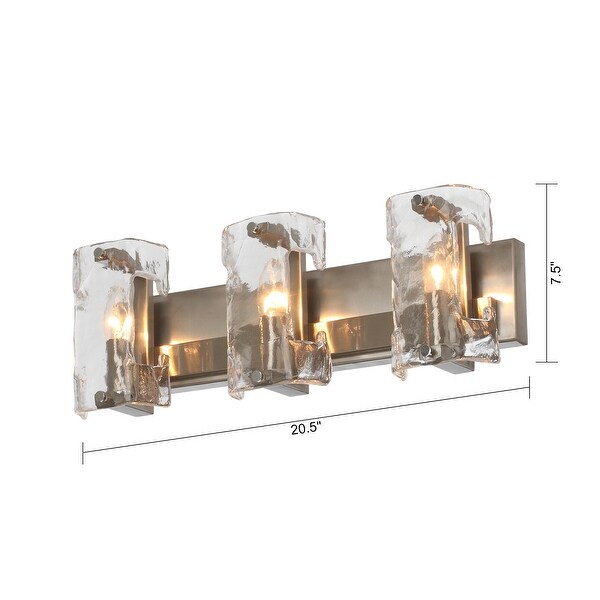 20.5" Modern 3-Light Glass Bathroom Vanity Lights Wall Sconces