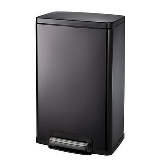 Stainless Steel 13-Gallon Kitchen Trash Can with Step Lid Charcoal